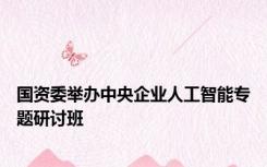 国资委举办中央企业人工智能专题研讨班