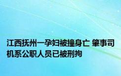 江西抚州一孕妇被撞身亡 肇事司机系公职人员已被刑拘