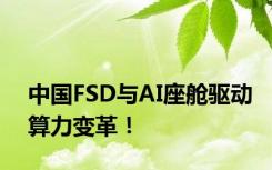 中国FSD与AI座舱驱动算力变革！