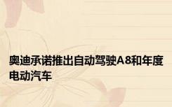 奥迪承诺推出自动驾驶A8和年度电动汽车