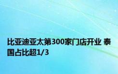 比亚迪亚太第300家门店开业 泰国占比超1/3