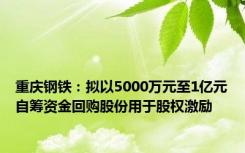 重庆钢铁：拟以5000万元至1亿元自筹资金回购股份用于股权激励