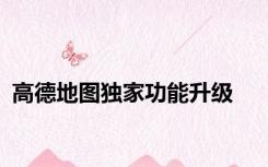 高德地图独家功能升级
