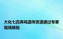大化七百弄鸡遗传资源通过专家现场核验