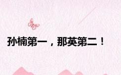 孙楠第一，那英第二！