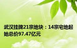 武汉挂牌21宗地块：14宗宅地起始总价97.47亿元
