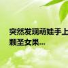突然发现萌娃手上多了颗圣女果...