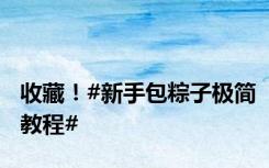 收藏！#新手包粽子极简教程#