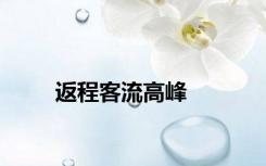 返程客流高峰