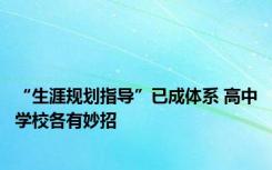 “生涯规划指导”已成体系 高中学校各有妙招