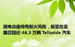 因电动座椅有起火风险，起亚在美国召回近 46.3 万辆 Telluride 汽车