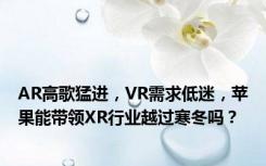AR高歌猛进，VR需求低迷，苹果能带领XR行业越过寒冬吗？