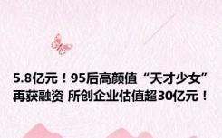 5.8亿元！95后高颜值“天才少女”再获融资 所创企业估值超30亿元！