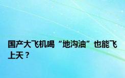 国产大飞机喝“地沟油”也能飞上天？