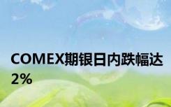 COMEX期银日内跌幅达2%