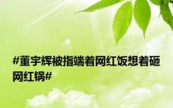 #董宇辉被指端着网红饭想着砸网红锅#
