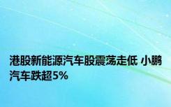 港股新能源汽车股震荡走低 小鹏汽车跌超5%