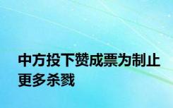 中方投下赞成票为制止更多杀戮