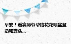 早安！看完谭爷爷给花花喂盆盆奶和理头...