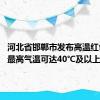 河北省邯郸市发布高温红色预警 最高气温可达40℃及以上