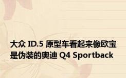 大众 ID.5 原型车看起来像欧宝是伪装的奥迪 Q4 Sportback