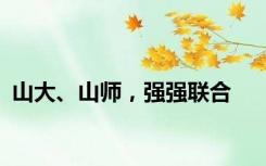 山大、山师，强强联合