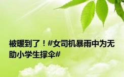 被暖到了！#女司机暴雨中为无助小学生撑伞#