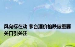 风向标在动 茅台酒价格跌破重要关口引关注