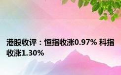 港股收评：恒指收涨0.97% 科指收涨1.30%