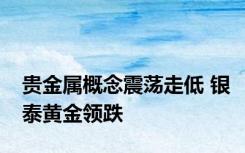 贵金属概念震荡走低 银泰黄金领跌