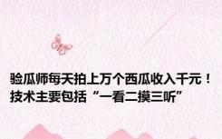 验瓜师每天拍上万个西瓜收入千元！技术主要包括“一看二摸三听”