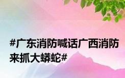 #广东消防喊话广西消防来抓大蟒蛇#