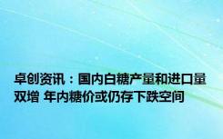 卓创资讯：国内白糖产量和进口量双增 年内糖价或仍存下跌空间