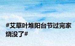 #艾草叶堆阳台节过完家烧没了#