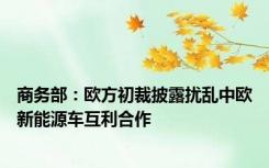 商务部：欧方初裁披露扰乱中欧新能源车互利合作