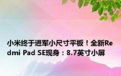 小米终于进军小尺寸平板！全新Redmi Pad SE现身：8.7英寸小屏