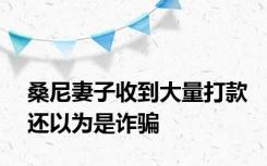 桑尼妻子收到大量打款还以为是诈骗