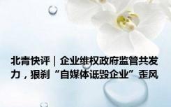 北青快评｜企业维权政府监管共发力，狠刹“自媒体诋毁企业”歪风