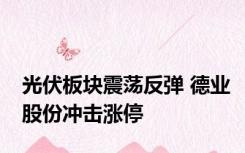 光伏板块震荡反弹 德业股份冲击涨停