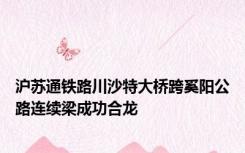 沪苏通铁路川沙特大桥跨奚阳公路连续梁成功合龙