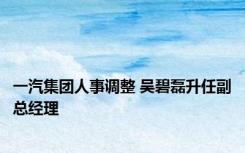 一汽集团人事调整 吴碧磊升任副总经理