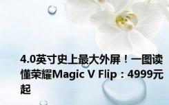 4.0英寸史上最大外屏！一图读懂荣耀Magic V Flip：4999元起