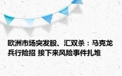 欧洲市场突发股、汇双杀：马克龙兵行险招 接下来风险事件扎堆