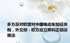 多方反对欧盟对中国电动车加征关税，外交部：欧方应立即纠正错误做法