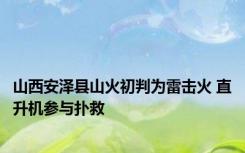 山西安泽县山火初判为雷击火 直升机参与扑救