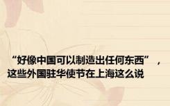 “好像中国可以制造出任何东西”，这些外国驻华使节在上海这么说