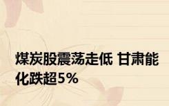 煤炭股震荡走低 甘肃能化跌超5%
