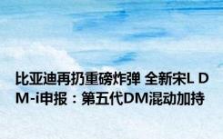 比亚迪再扔重磅炸弹 全新宋L DM-i申报：第五代DM混动加持