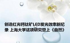 创造红光钙钛矿LED发光效率新纪录 上海大学这项研究登上《自然》
