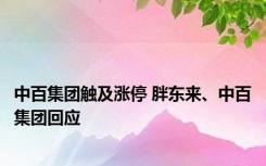 中百集团触及涨停 胖东来、中百集团回应